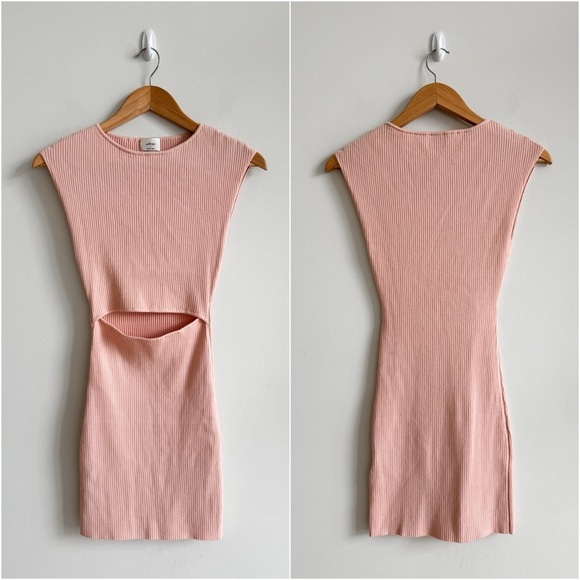 WILFRED • Cutout Knit Mini Dress in Coral Blush - Picture 3 of 11